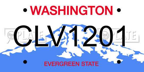 CLV1201 Washington License Plate