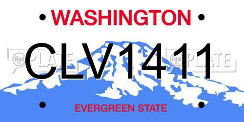 CLV1411 Washington License Plate