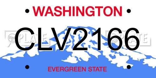 CLV2166 Washington License Plate