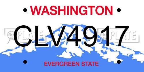 CLV4917 Washington License Plate
