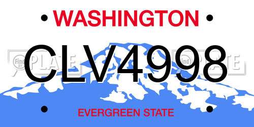 CLV4998 Washington License Plate