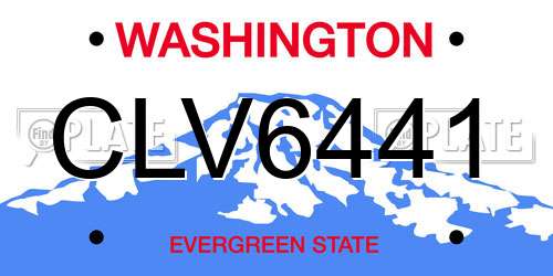 CLV6441 Washington License Plate