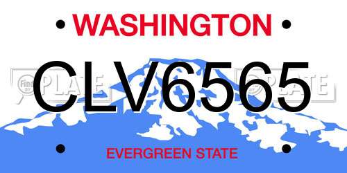 CLV6565 Washington License Plate