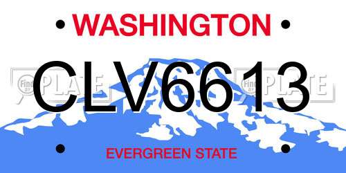CLV6613 Washington License Plate