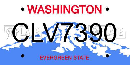 CLV7390 Washington License Plate