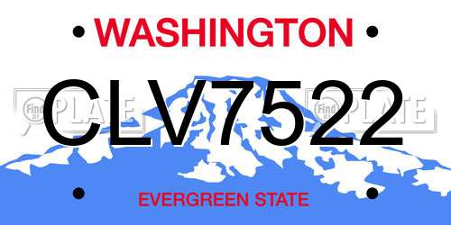 CLV7522 Washington License Plate