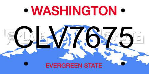 CLV7675 Washington License Plate
