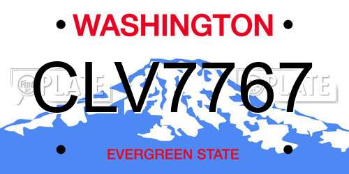 CLV7767 Washington License Plate