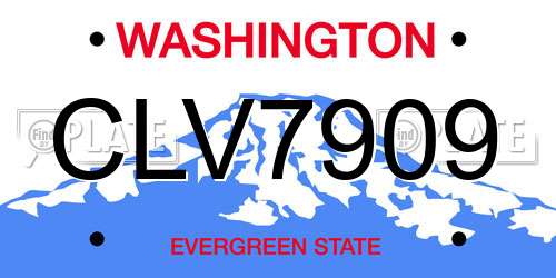 CLV7909 Washington License Plate