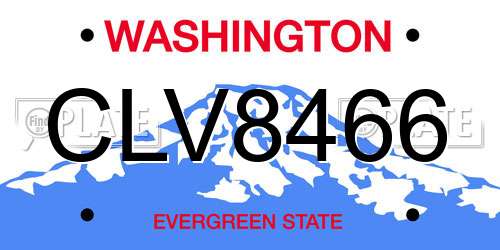 CLV8466 Washington License Plate