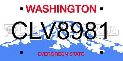 CLV8981 Washington License Plate