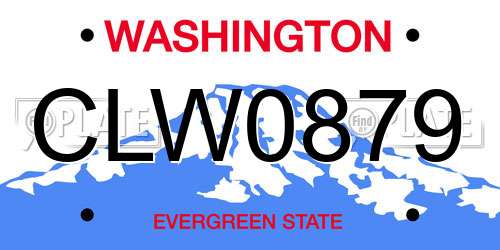 CLW0879 Washington License Plate