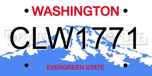 CLW1771 Washington License Plate