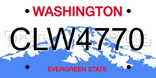 CLW4770 Washington License Plate