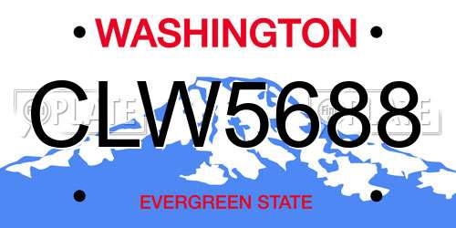 CLW5688 Washington License Plate