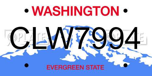 CLW7994 Washington License Plate