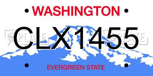 CLX1455 Washington License Plate