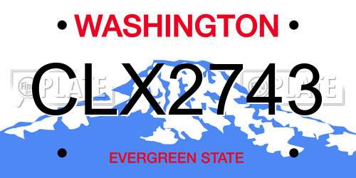 CLX2743 Washington License Plate