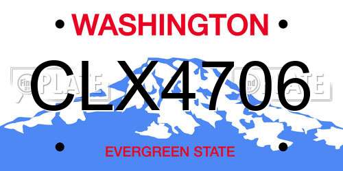 CLX4706 Washington License Plate