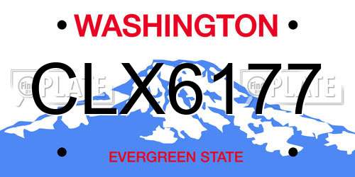 CLX6177 Washington License Plate