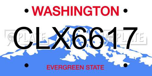 CLX6617 Washington License Plate