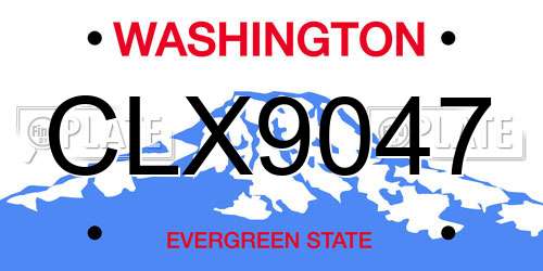 CLX9047 Washington License Plate
