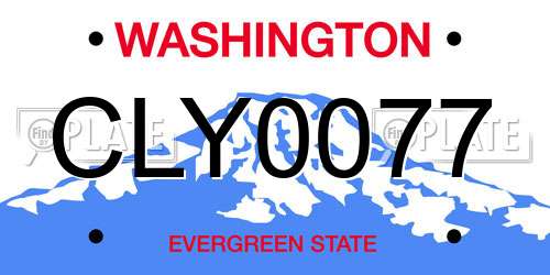 CLY0077 Washington License Plate