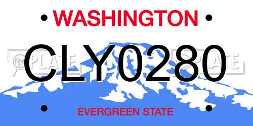 CLY0280 Washington License Plate
