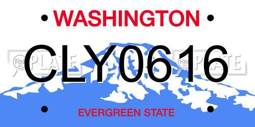 CLY0616 Washington License Plate