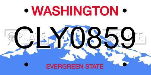 CLY0859 Washington License Plate