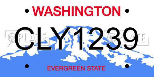 CLY1239 Washington License Plate