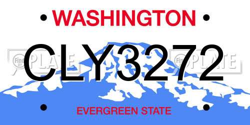 CLY3272 Washington License Plate