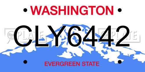 CLY6442 Washington License Plate