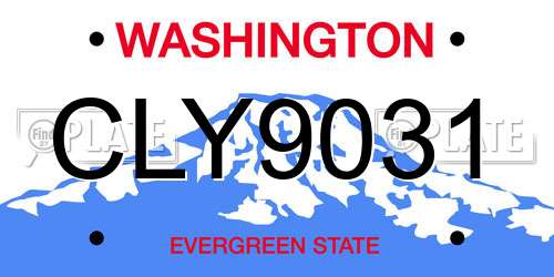 CLY9031 Washington License Plate