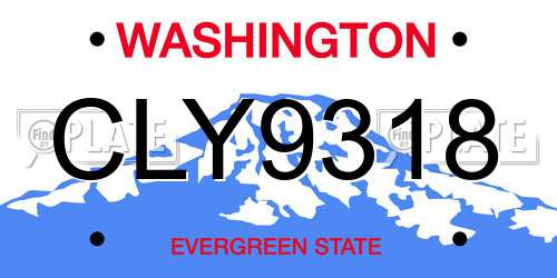 CLY9318 Washington License Plate