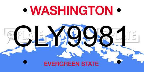 CLY9981 Washington License Plate