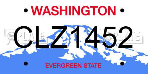 CLZ1452 Washington License Plate