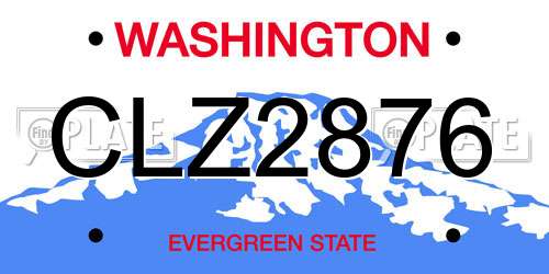CLZ2876 Washington License Plate