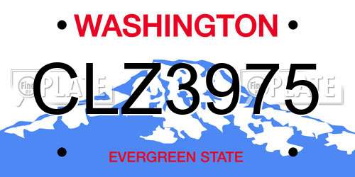 CLZ3975 Washington License Plate