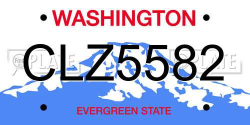 CLZ5582 Washington License Plate