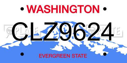 CLZ9624 Washington License Plate