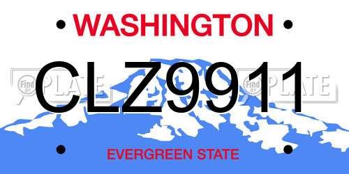 CLZ9911 Washington License Plate