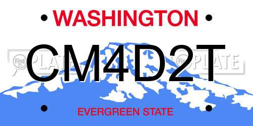 CM4D2T Washington License Plate