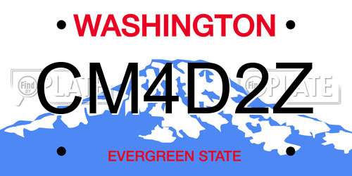 CM4D2Z Washington License Plate