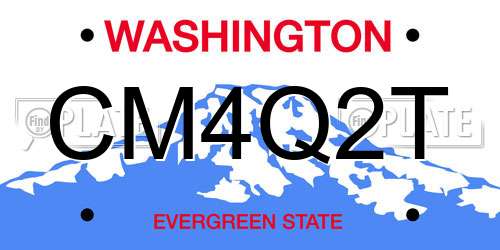 CM4Q2T Washington License Plate
