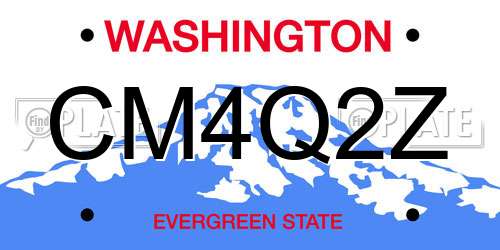CM4Q2Z Washington License Plate