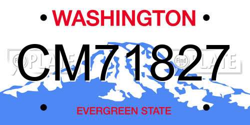 CM71827 Washington License Plate