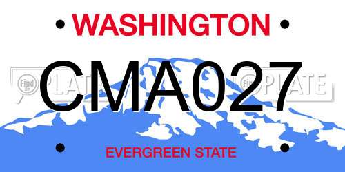 CMA027 Washington License Plate