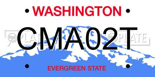 CMA02T Washington License Plate