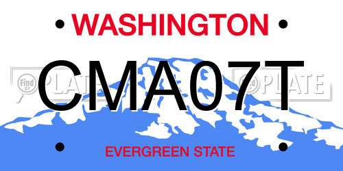 CMA07T Washington License Plate